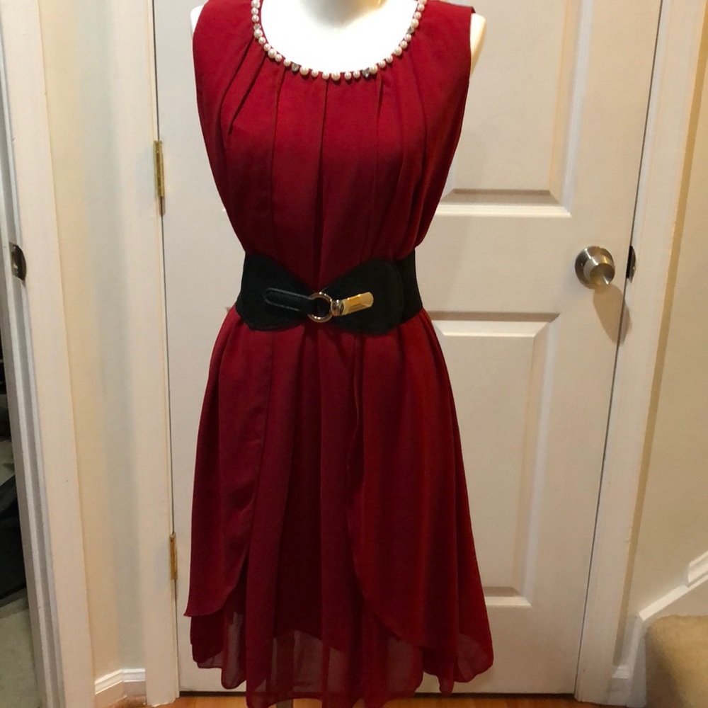 A-line shift dress with pearl embellishment Dress